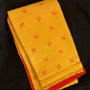 키류 직조 반사 오비 & 린넨 아사노하 패턴 리버서블 반폭 오비