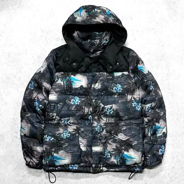구하기 어려움 Hurley 하 하와이안 프린트 올 패턴 다운 자켓