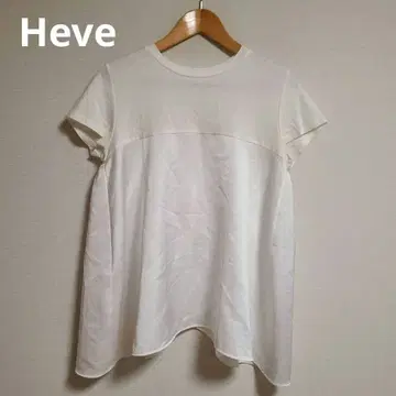 Heve 헤이 LADYBUG 상의 반팔 화이트 T셔츠  새틴 F