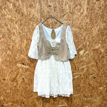 택 포함 새상품 LIZ LISA 미니 원피스 레이스 헤이세이 화이트