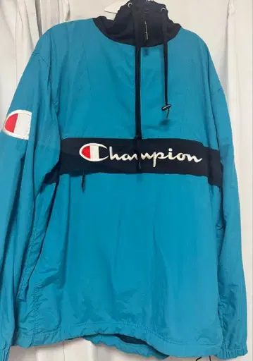 챔피온 하프 지퍼 블루종