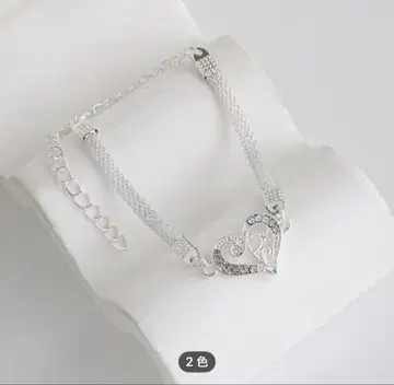 실버 하트형 팔찌