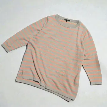 23구 레어 46사이즈 캐시미어 100% 보더 니트 베이지 긴팔