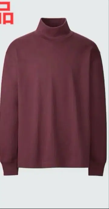 [ 미사용 새상품 ] 브러쉬드 모크넥 T셔츠 와인색 M 사이즈 트레이닝복