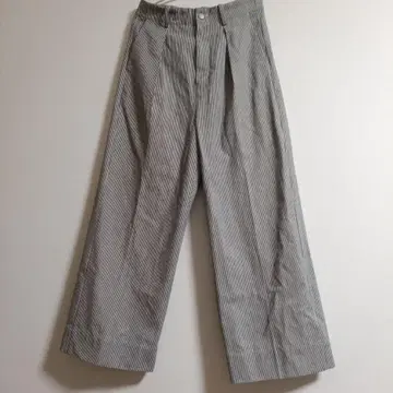 스트라이프 와이드 팬츠 벨트 포함