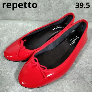 새상품급 레페토 repetto 레드 발레 슈즈 에나멜 리본 25