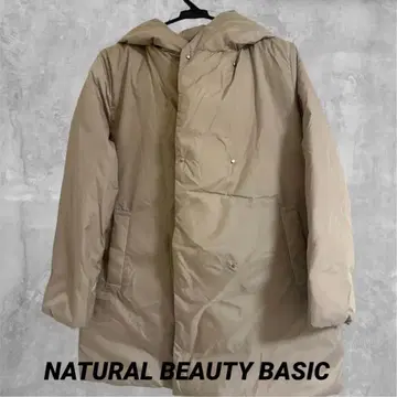 NATURAL BEAUTY BASIC 베이지 다운 자켓 후드 부착