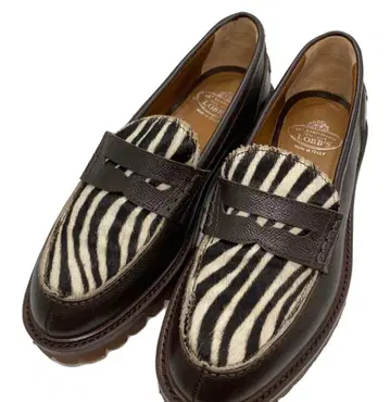 롭스 제브라 패턴 로퍼 통굽 39 1/2