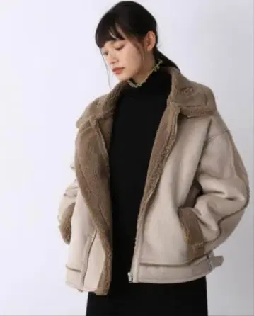 JEANASIS 보아 B-3 무스탕 자켓 베이지 아우터 코트