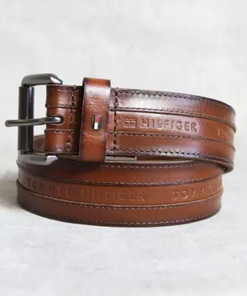 타미힐피거 브라운 가죽 벨트