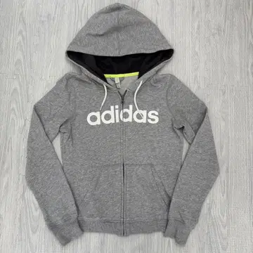 아디다스 풀 집업 후드티 여성용 그레이 M