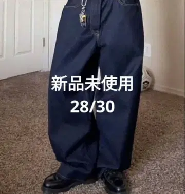 [ 미사용 새상품 ] GAP 슈퍼 배기 데님 다크 린스 28W30L