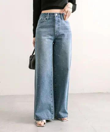 [ 사이즈 2 ] mystic 큐빅 데님 블루