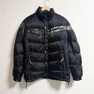 새상품급 (미야비유이) 일본풍 패턴 가죽 다운 자켓 XL 블랙