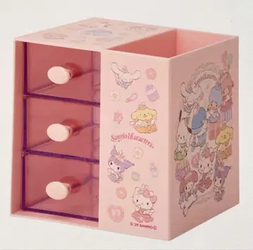 산리오 캐릭터 3단 서랍 수납 박스