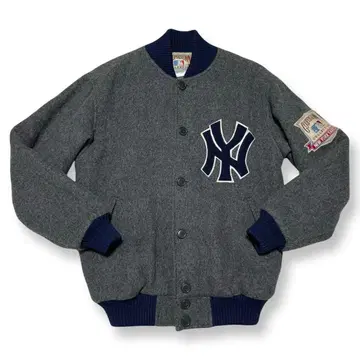 Cooperstown 멜톤 자켓 양키스 아치 로고 그레이