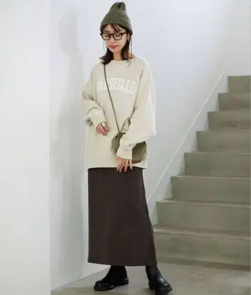 SLOBE IENA 쭈리 세미 플레어 스커트 그레이