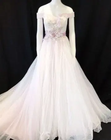 웨딩 드레스 오프숄더 색상 변경 펄 보라색