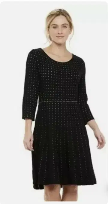 [ 새상품급 ] NINA LEONARD 블랙 니트 원피스 XL