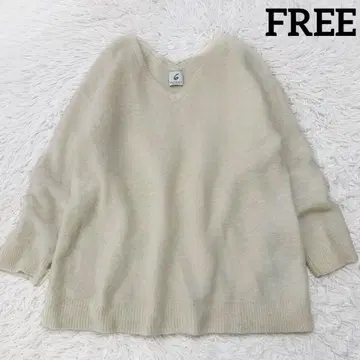 6 ROKU V넥 샤기 니트 모헤어 울 스웨터