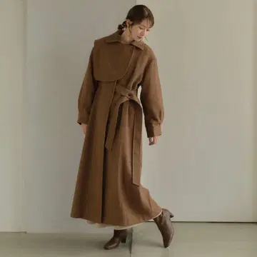 Eaphi gunpatch waist mark long coat