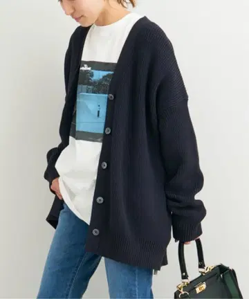 FRAMeWORK 네이비 리브 가디건