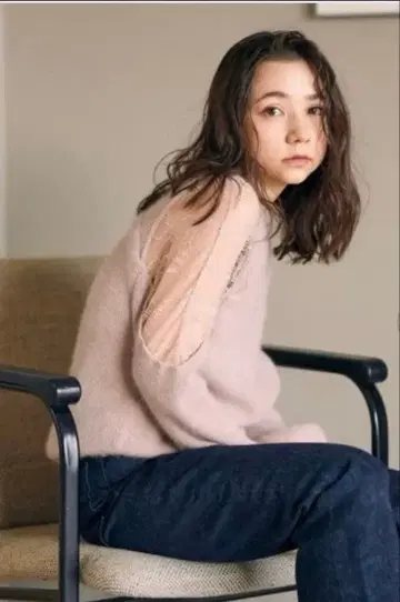 스나이델 Snidel 니트 스웨터 레이스 핑크