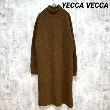 [ YECCA VECCA ] 터틀넥 니트 원피스 브라운 무지 따뜻함