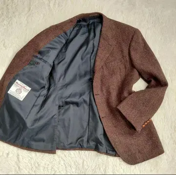 해리스 트위드 테일러드 자켓 헤링본 호두 버튼