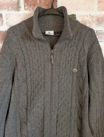 라코스테 LACOSTE 케이블 니트 스웨터 사이즈 5 XL 풀 집업
