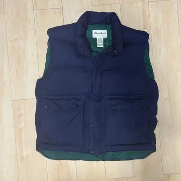Eddie Bauer 네이비 그린 다운 베스트