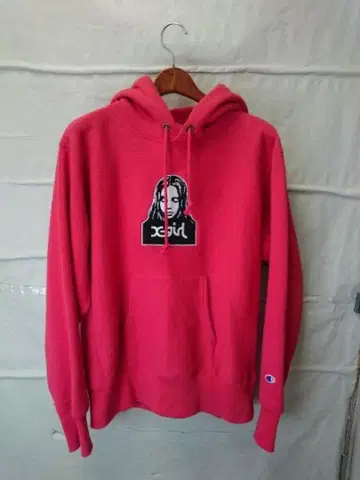 Champion x-girl 빨간색 후드티