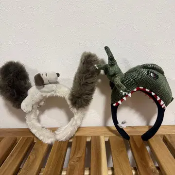 머리띠 2세트 공룡과 스누피 SNOOPY