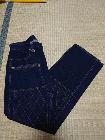 코지마 청바지 케블라 트리플 니 데님 팬츠 다이아몬드 퀼팅