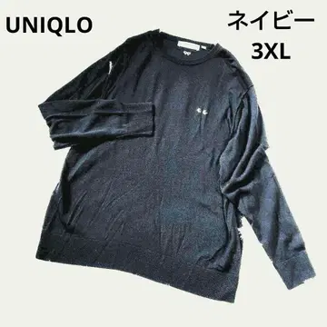 UNIQLO 안야 힌드마치 메리노 크루넥 스웨터 3XL 네이비