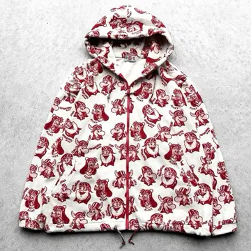 레어 90s CAPTAIN SANTA 올 패턴 풀 집업 플리스 자켓