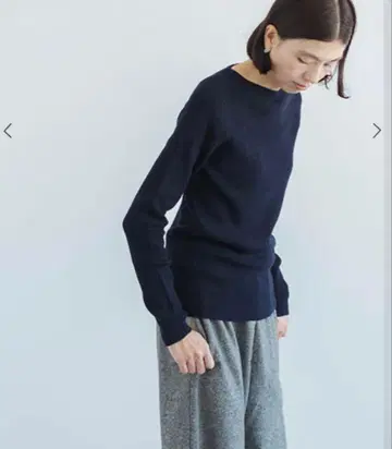 에프 스타일 홀가먼트 리브 울 니트 네이비 M