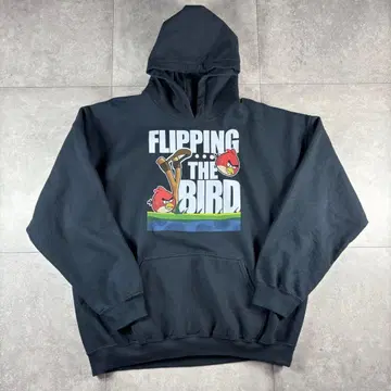 구제 의류 Angry Birds 남성용 앵그리버드 후드티 블랙