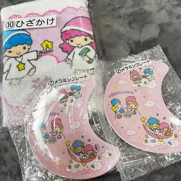 3종 세트 산리오 키키라라 무릎 담요 멜라민 플레이트 행운 복권