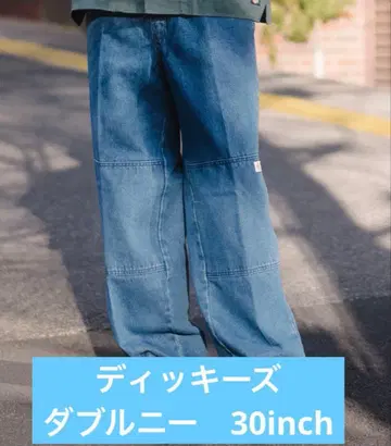 디키즈 더블니 데님 와이드 실루엣 팬츠 30인치