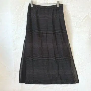 레리안 / 플레어 스커트 L 롱 기장 보더 스트라이프 큐프라 일본제