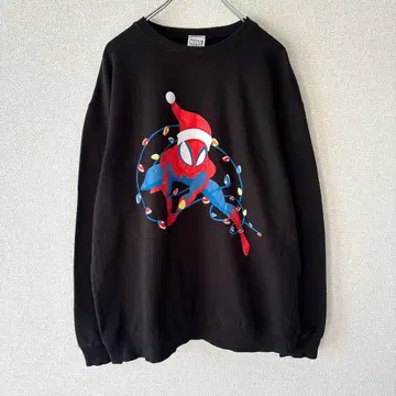 MARVEL 스파이더맨 산타 크리스마스 아메리칸 코믹스 홀리데이 블랙 M