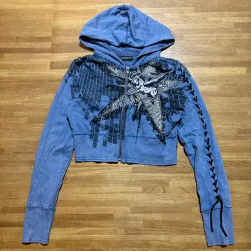 y2k 헤이세이 패션 유니콘 큐빅 화려한 무늬 후드티 M