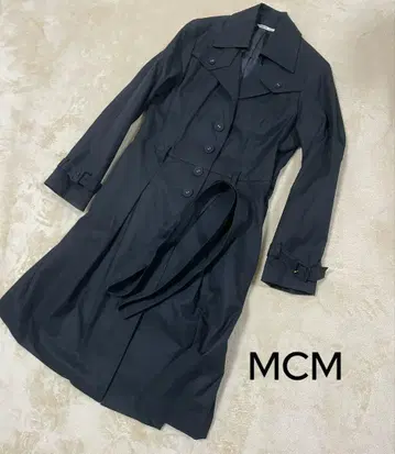 MCM 롱 코트 트렌치코트 블랙 벨트 포함