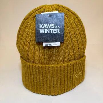 KAWS WINTER 니트 모자 머스타드 색상