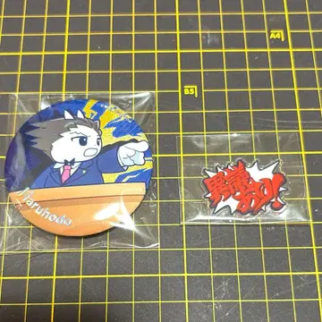 역전재판 해외 공식품 나루호도 류이치 콜라보 캔뱃지