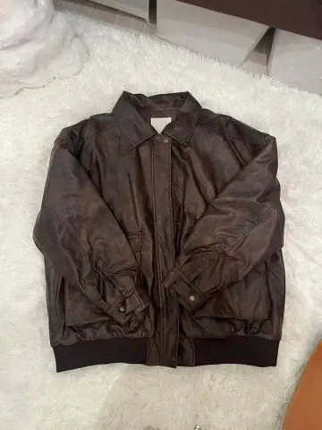 JaVa 브라운 가죽 아우터 L 사이즈