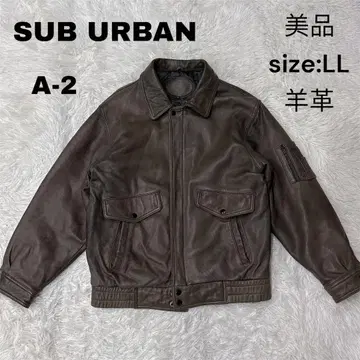 SUB URBAN 가죽 자켓 A-2 양가죽 LL 사이즈 브라운