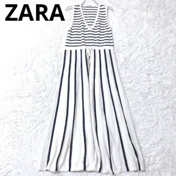 자라 롱 원피스 슬리브리스 보더 스트라이프 니트 S