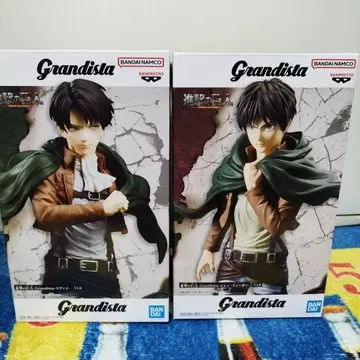 진격의 거인 엘렌 예거, 리바이 피규어 2체 세트 그란디스타